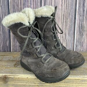 Women’s Columbia Ice Maiden II Quilted Brown Suede Boots- Size 6